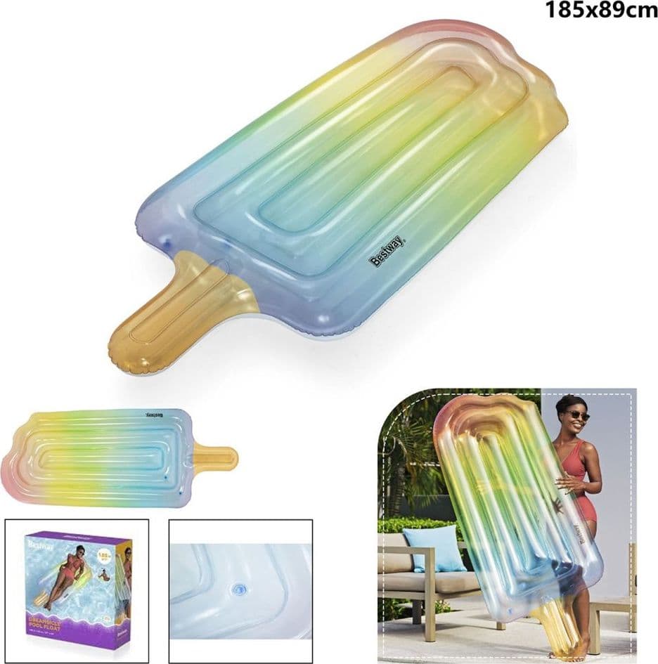 MATERASSINO MATERASSO GONFIABILE GHIACCIOLO GELATO 185X89 CM MARE PISCINA 43161 - 15