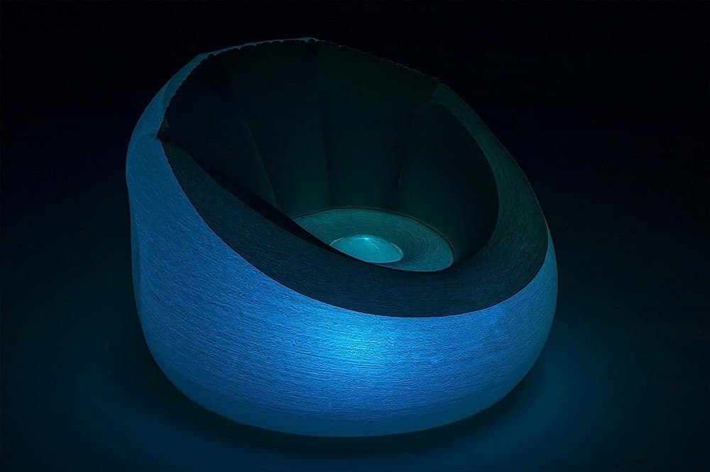 POUF GONFIABILE ROTONDO CON LUCE LED INTEGRATA 102 X 97 X 71 CM MULTICOLOR 75086 - 22