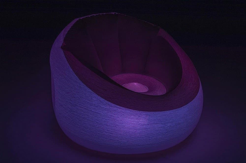 POUF GONFIABILE ROTONDO CON LUCE LED INTEGRATA 102 X 97 X 71 CM MULTICOLOR 75086 - 23