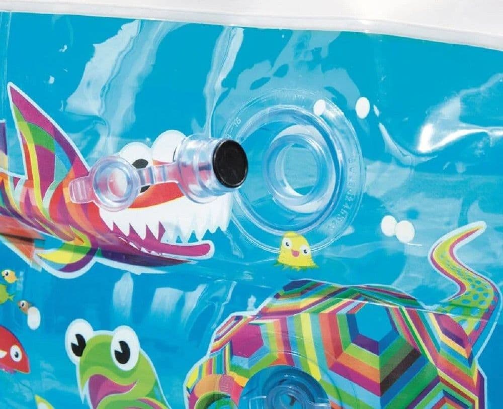 PISCINA GONFIABILE FAMILY RETTANGOLARE 3 ANELLI FANTASIA PESCI 229X152X56CM 54120 - 6