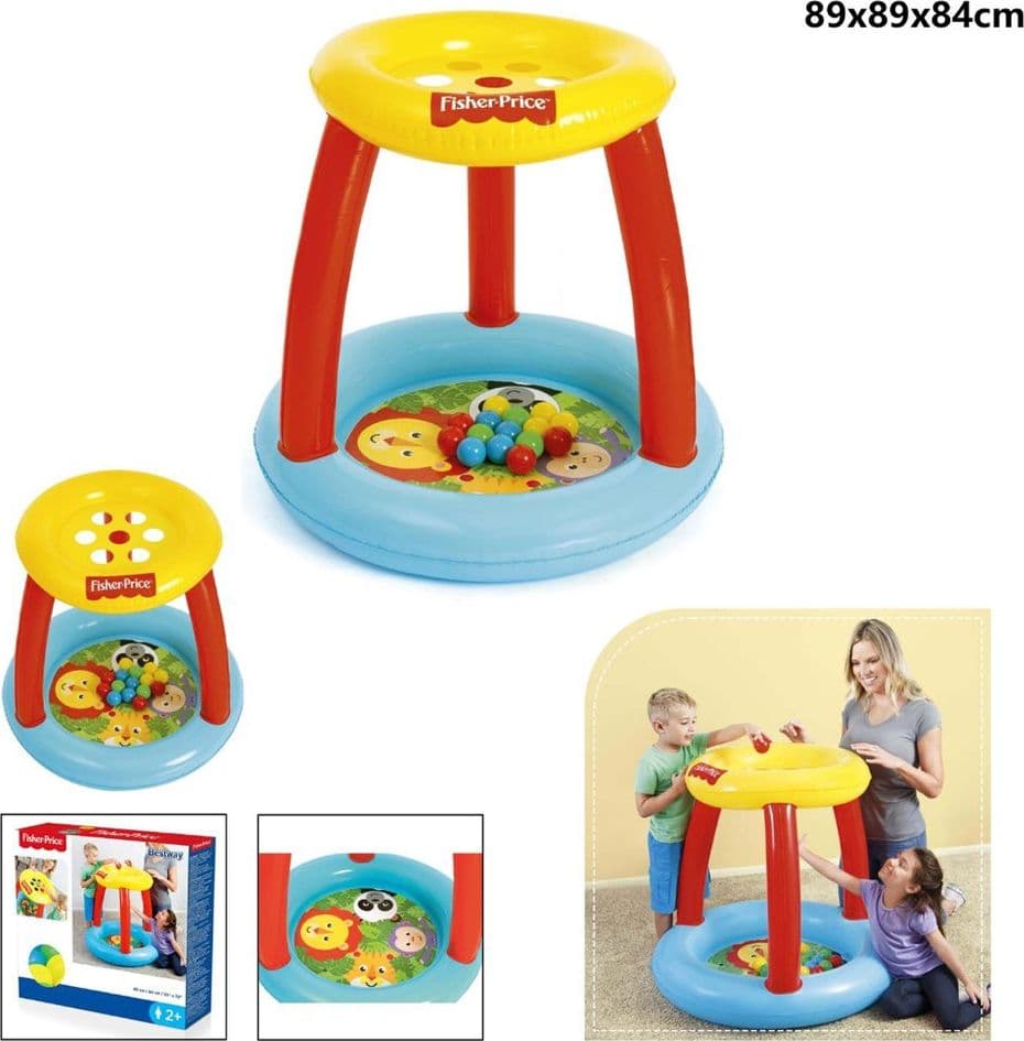 PISCINETTA GONFIABILE CON PALLINE AMICI ANIMALI PER BAMBINI 2 ANNI+ 89X84CM 93541 - 10