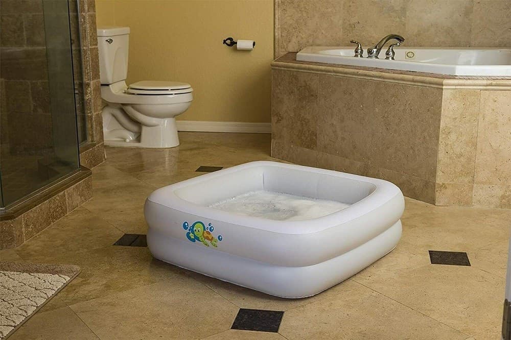 PISCINETTA BAGNETTO GONFIABILE PER BAMBINI PORTATILE 86X86X25 CM VIAGGIO 51116 - 5