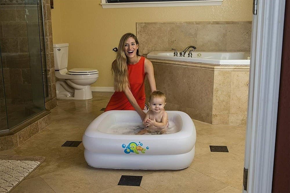 PISCINETTA BAGNETTO GONFIABILE PER BAMBINI PORTATILE 86X86X25 CM VIAGGIO 51116 - 7