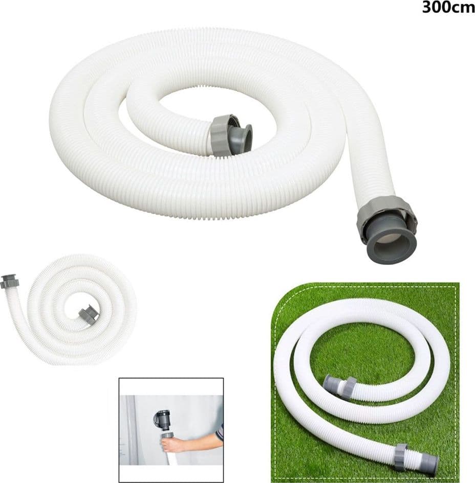 TUBO DA 3 MT DIAM.38 MM PER POMPE FILTRI A SABBIA BIANCO RICAMBIO PISCINA 58368 - 5