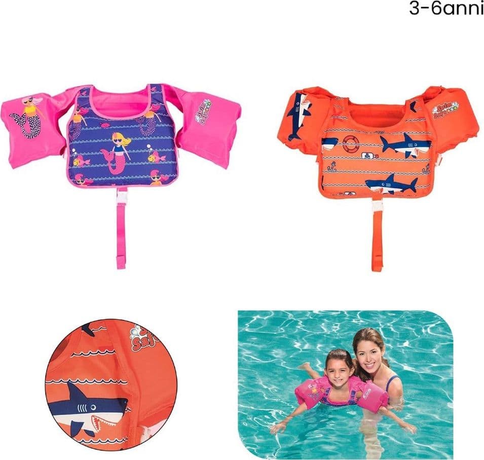 SALVAGENTE CON BRACCIOLI GILET GONFIABILE PER BAMBINI 3-6 ANNI SWIM SAFE 32174 - 11