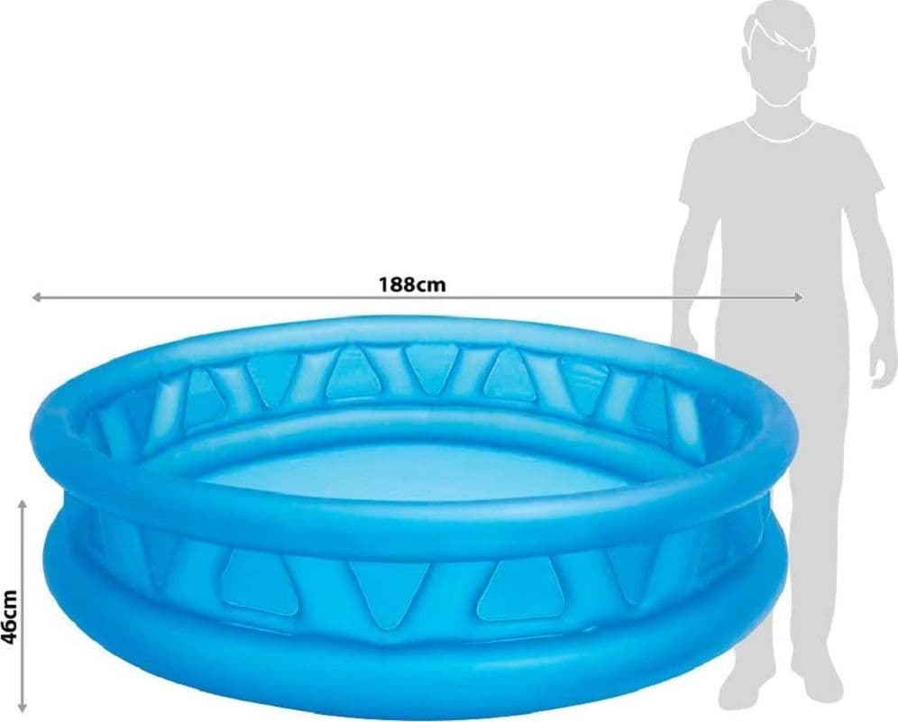 PISCINA GONFIABILE TRIANGOLI SOFT BLU 188 X 46 CM 790 LT BAMBINI ESTATE 58431 - 4