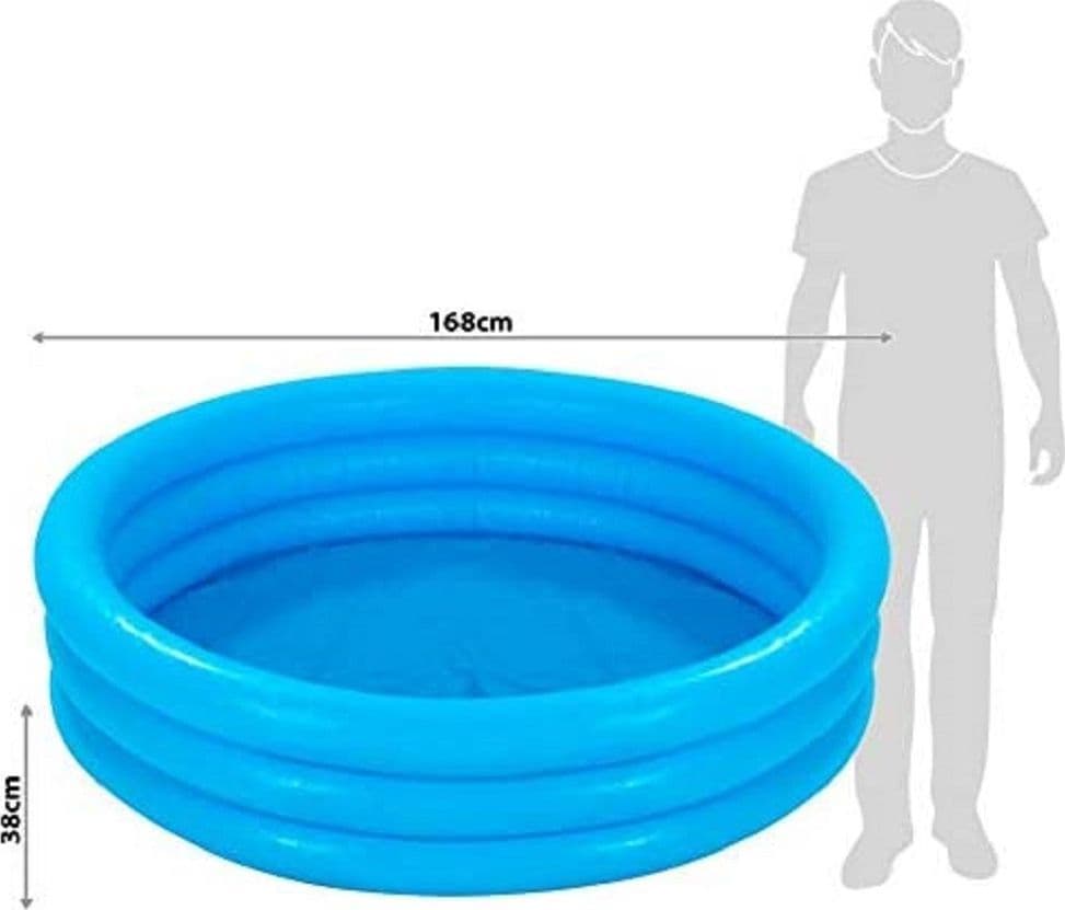 PISCINA GONFIABILE CRYSTAL BLU GRANDE 3 ANELLI 168 X 38 CM ESTATE BAMBINI 58446 - 3