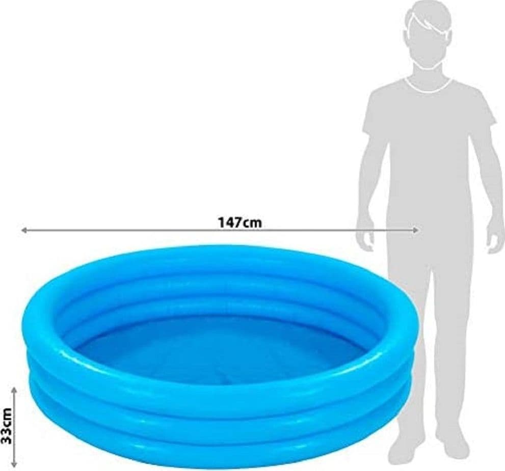 PISCINA CRYSTAL BLU A 3 ANELLI GONFIABILI 147 X 33 CM 330LT BAMBINI ESTATE 58426 - 3