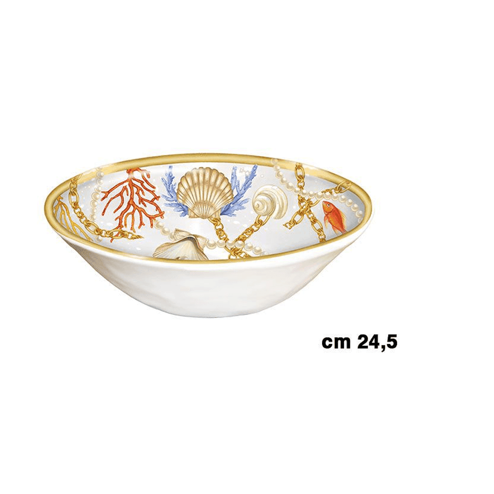 CENTRO TAVOLA CIOTOLA CONCHIGLIE CORALLI STILE MARINO INSALATIERA HOME DECOR - 2