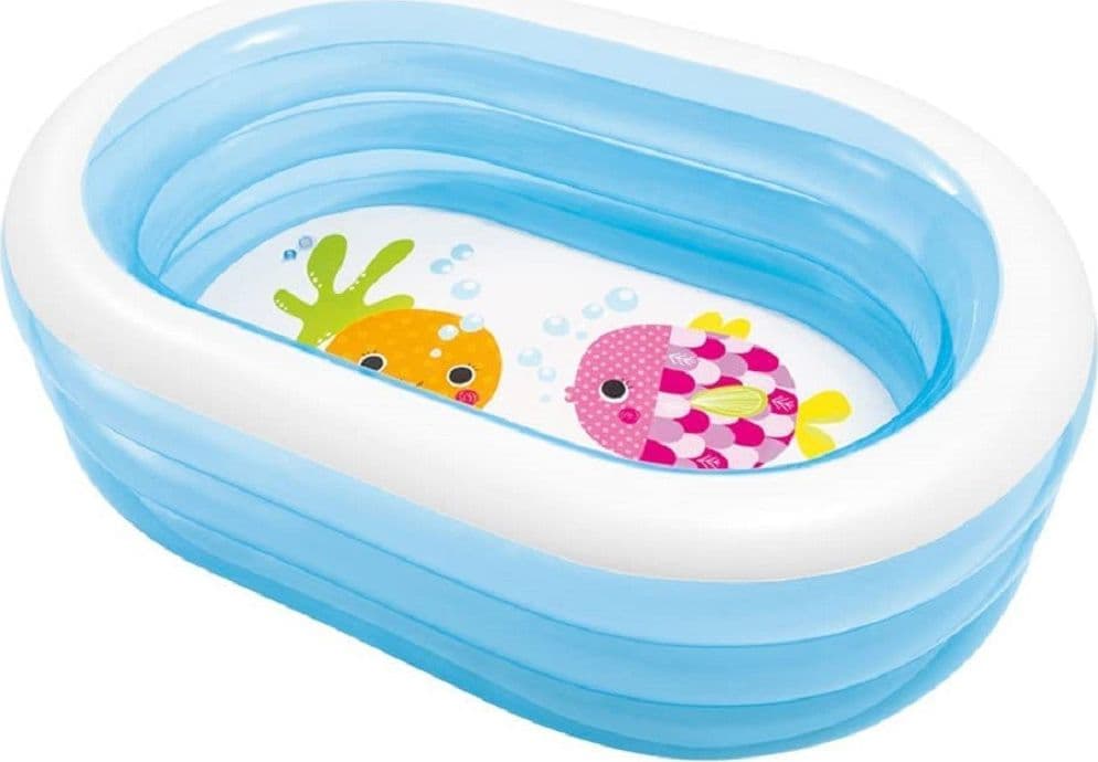 PISCINA BABY OVALE 3 ANELLI TRASPARENTE 163 X 107 X 46 CM PESCI SUL FONDO 57482 - 2