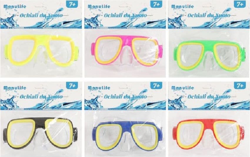MASCHERA NUOTO IMMERSIONI MARE PISCINA ESTATE BAMBINI 16X10CM VARI COLORI 605411 - 5