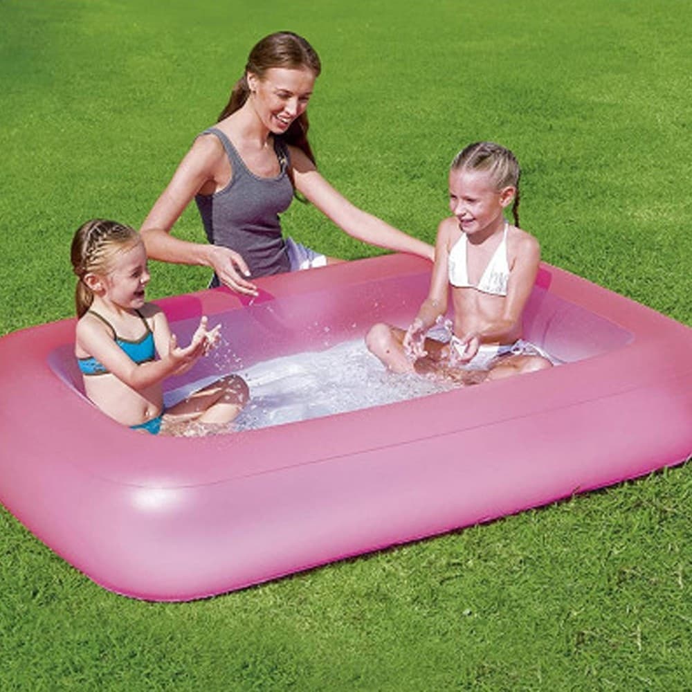 PISCINA GONFIABILE RETTANGOLARE 165 X 104 X 25 CM CON FONDO GONFIABILE BAMBINI - 2