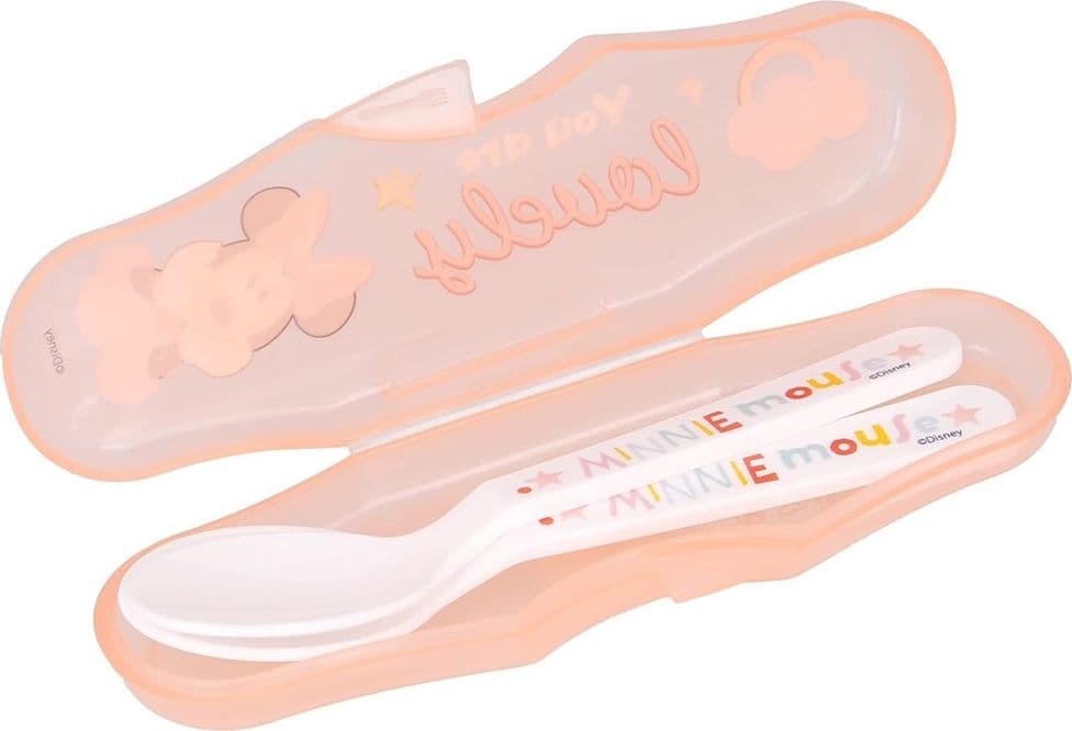 2 CUCCHIAI PER BAMBINI PRIMA PAPPA MINNIE MOUSE ROSA CON ASTUCCIO PER BAMBINI - 4