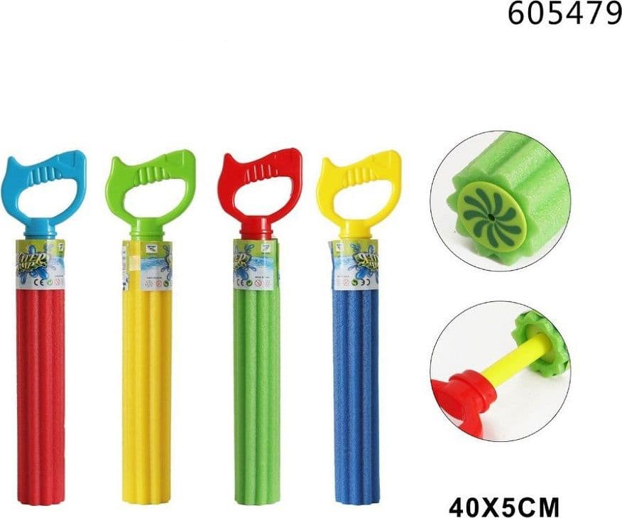 PISTOLA ACQUA 40X5CM TUBO BAMBINI SCHIUMA GIOCO GIARDINO PISCINA SPIAGGIA 605479 - 2