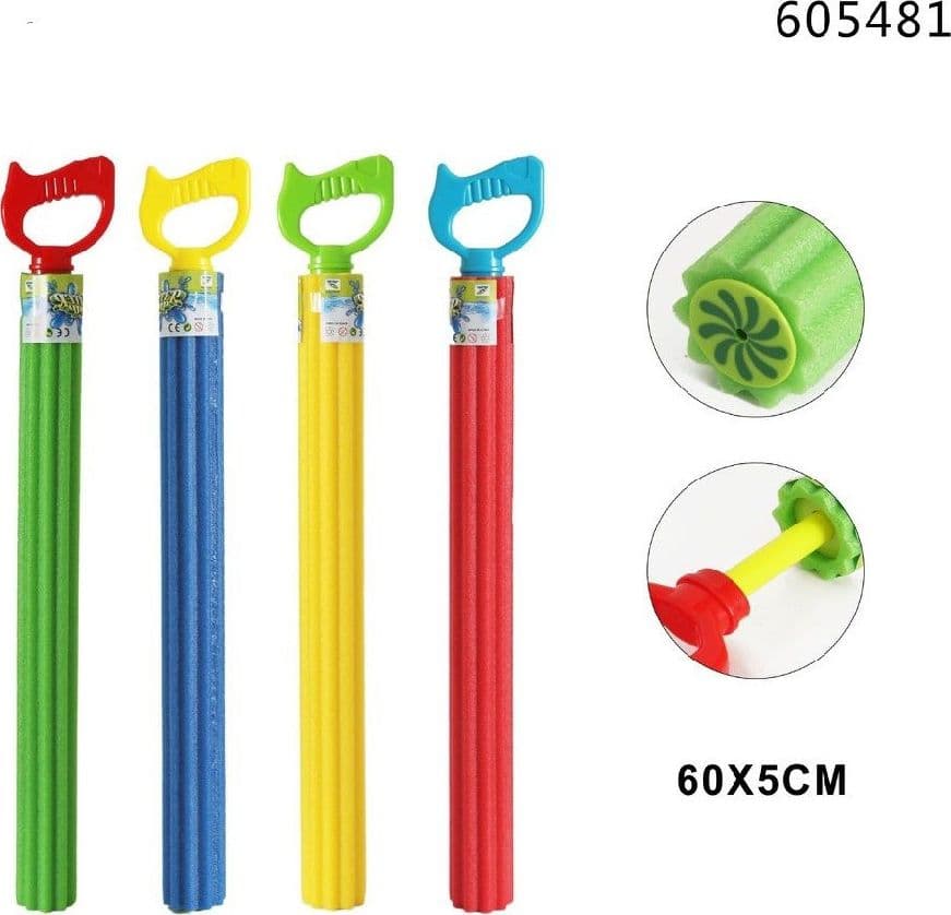 PISTOLA ACQUA 60X5CM TUBO BAMBINI SCHIUMA GIOCO GIARDINO PISCINA SPIAGGIA 605481 - 3