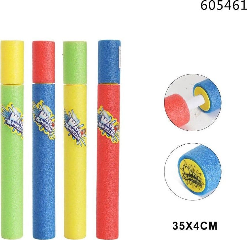 PISTOLA AD ACQUA 35X4 CM TUBO SPARATUTTO IN SCHIUMA GIOCO ESTIVO SPIAGGIA 605461 - 2