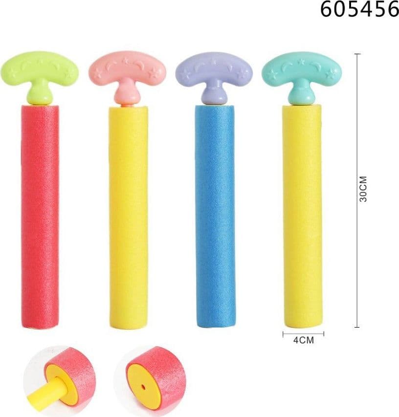 PISTOLA AD ACQUA TUBO 30X4CM MANICO BAMBINI SCHIUMA GIOCO GIARDINO ESTATE 605456 - 3