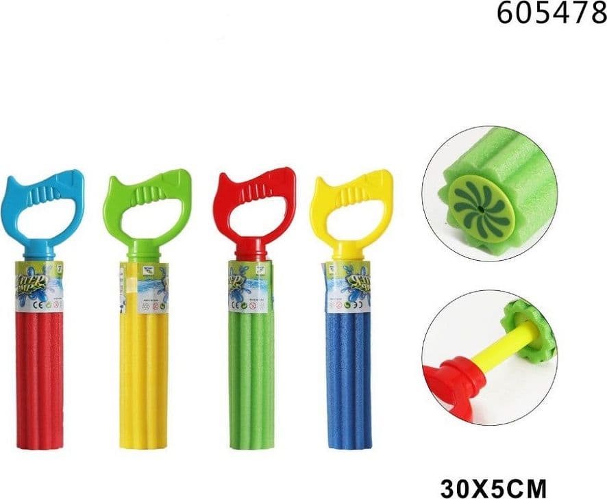 PISTOLA ACQUA 30X5CM TUBO BAMBINI SCHIUMA GIOCO GIARDINO PISCINA SPIAGGIA 605478 - 3