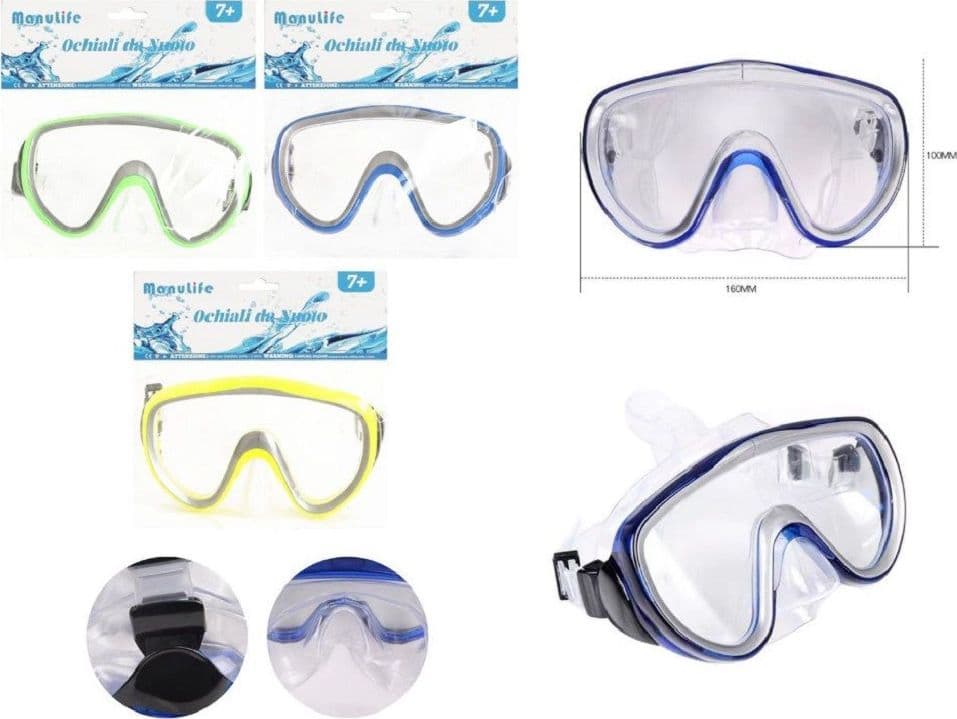 MASCHERA MARE NUOTO PISCINA ESTATE SPORT IMMERSIONI 160X100MM VARI COLORI 605430 - 5