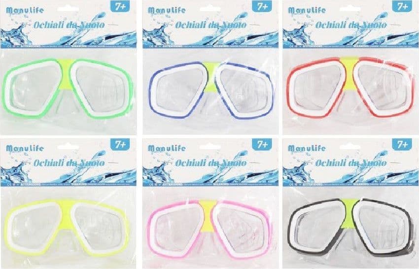 MASCHERA NUOTO PISCINA MARE ESTATE SPORT IMMERSIONI 16X10 CM VARI COLORI 605413 - 5