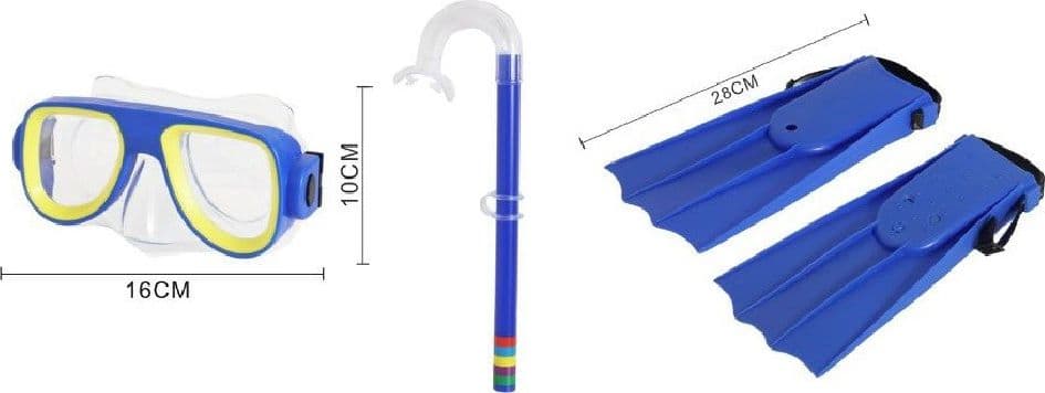 SET SUB MASCHERA 16X10CM BOCCAGLIO PINNE 28CM COLORATO NUOTO MARE ESTATE 605417 - 5