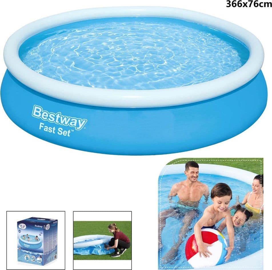 PISCINA GONFIABILE ROTONDA FAST SET 366X76CM PREDISPOSTA PER POMPA FILTRO 57273 - 4