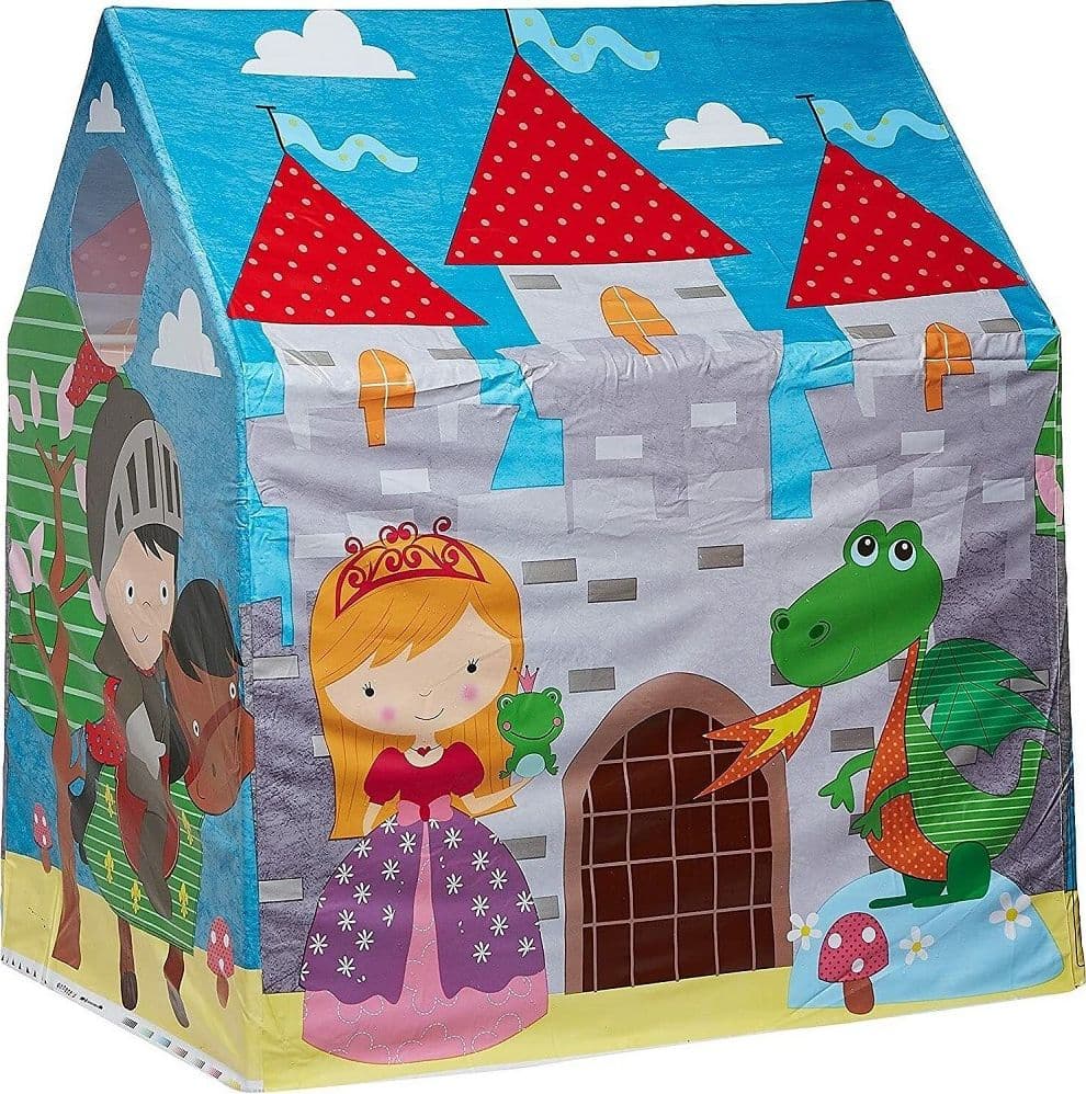 CASETTA TENDA IN PVC PER BAMBINI 3-6 ANNI CASTELLO 95X107X75 CM PIEGHEVOLE 45642 - 8