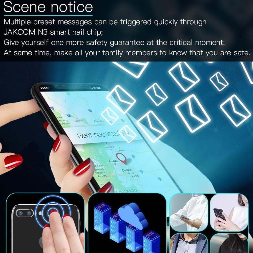SMART NAIL NFC CHIP INTELLIGENTE SOTTO LO SMALTO COLLEGAMENTO RAPIDO SMARTPHONE - 13