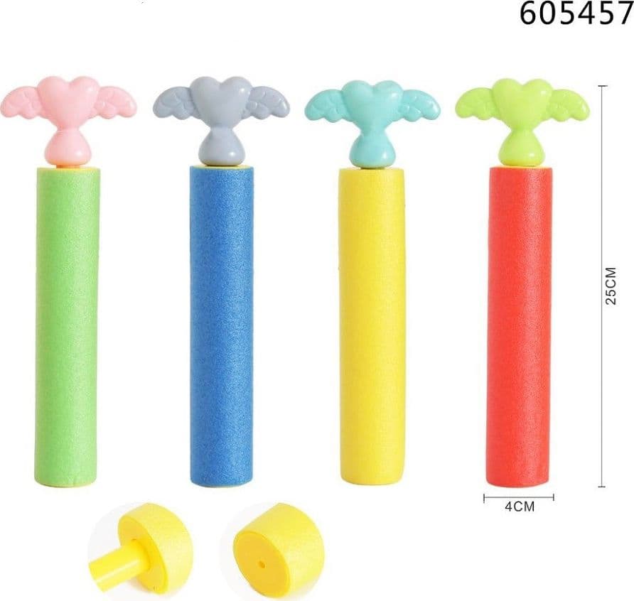 PISTOLA AD ACQUA TUBO 25X4CM MANICO BAMBINI SCHIUMA GIOCO GIARDINO ESTATE 605457 - 3