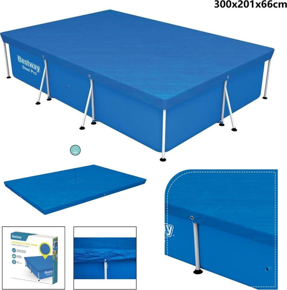 TELO DI COPERTURA PER PISCINA FUORI TERRA RETTANGOLARE DA 300 X 201 X 66CM 58106 - 10
