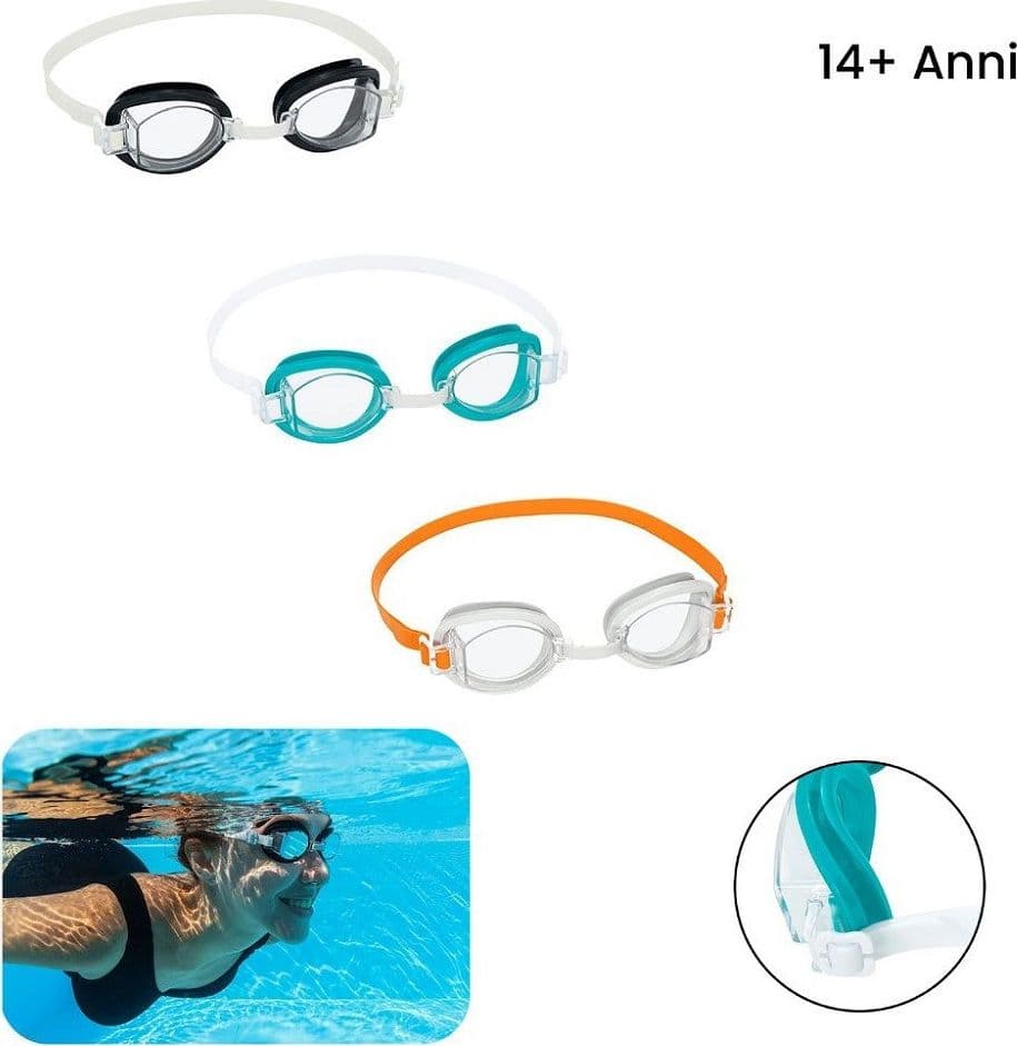 OCCHIALINI DA NUOTO MARE PISCINA DEEP MARINE 14 + ANNI COLORI ASSORTITI 21097 - 8