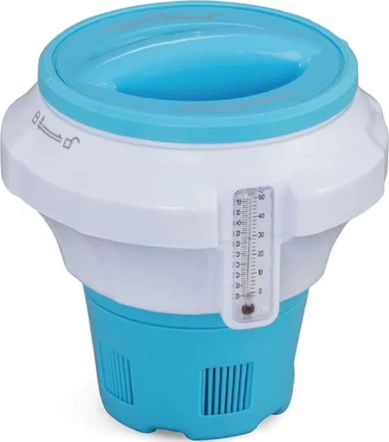 DISPENSER DOSATORE GALLEGGIANTE PASTIGLIE CLORO MEDIO TERMOMETRO PISCINA 58701 - 4