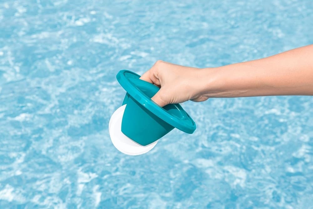 DISPENSER DOSATORE GALLEGGIANTE PASTIGLIE CLORO MEDIO TERMOMETRO PISCINA 58701 - 2