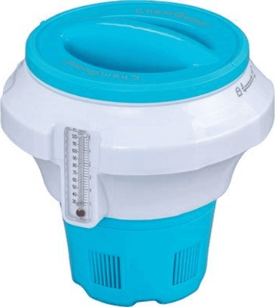 DISPENSER DOSATORE GALLEGGIANTE PASTIGLIE CLORO MEDIO TERMOMETRO PISCINA 58701 - 3