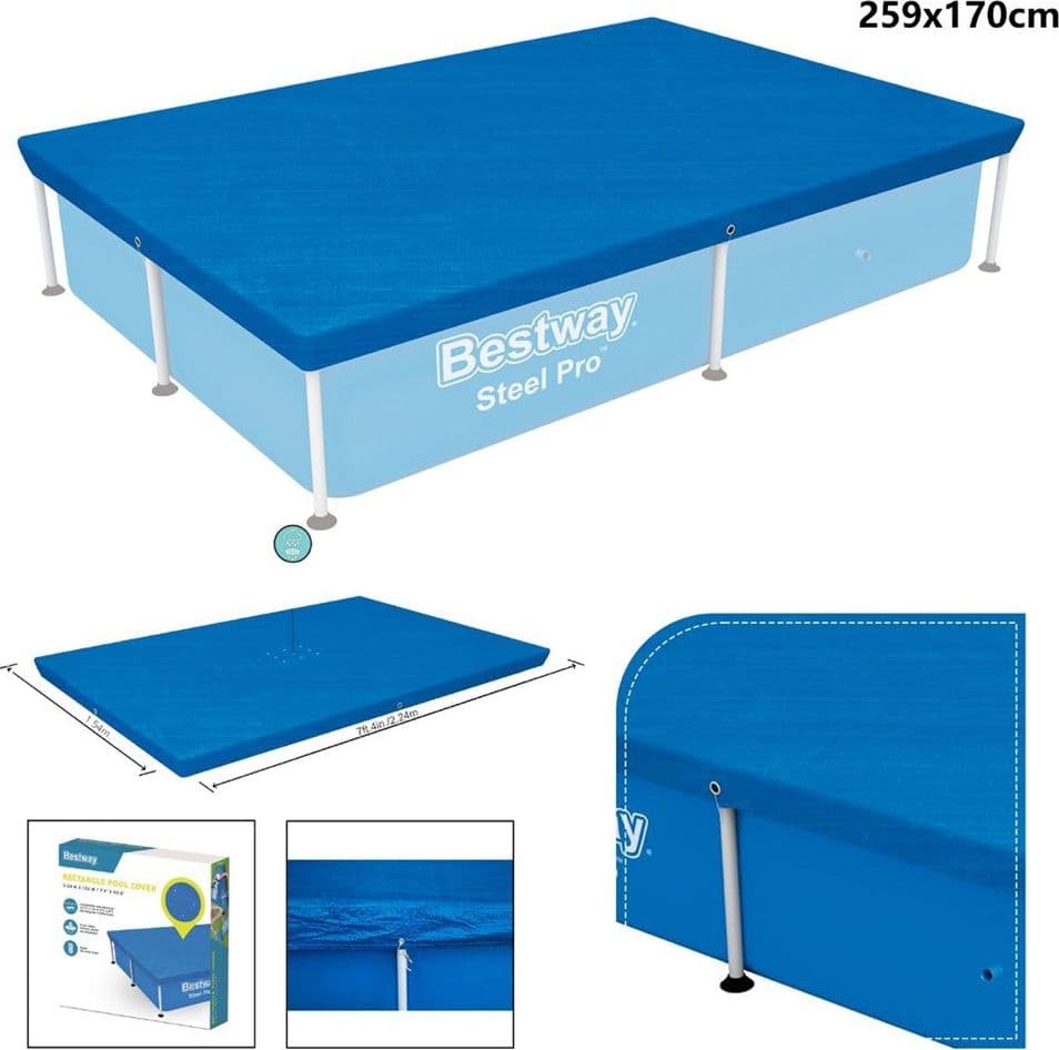 TELO COPERTURA PER PISCINA STEEL PRO 259X170X61CM FUORI TERRA RETTANGOLARE 58105 - 12