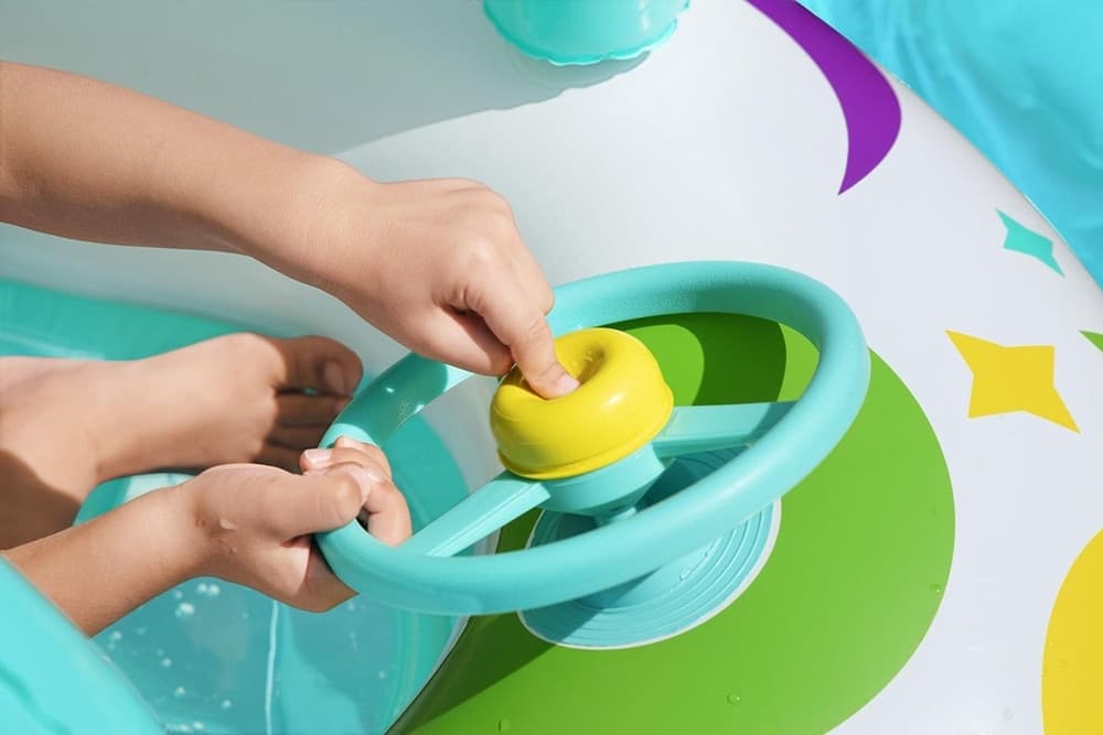 BARCHETTA NAVICELLA SPAZIALE SPACE PER BAMBINI GONFIABILE MARE COPERTURA MANUBRIO 34149 - 6