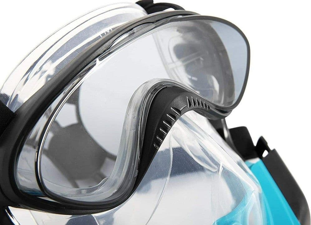 MASCHERA S/M CON 2 BOCCAGLI DA SNORKELING SUB PER MARE PISCINA HYDRO-PRO 24060 - 5