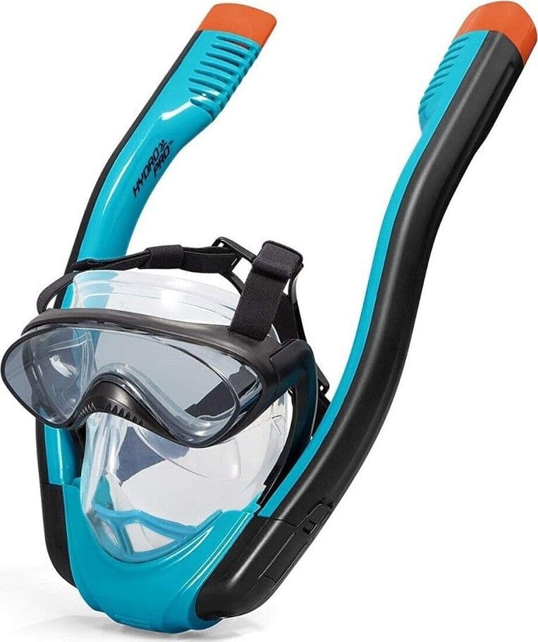 MASCHERA S/M CON 2 BOCCAGLI DA SNORKELING SUB PER MARE PISCINA HYDRO-PRO 24060 - 6