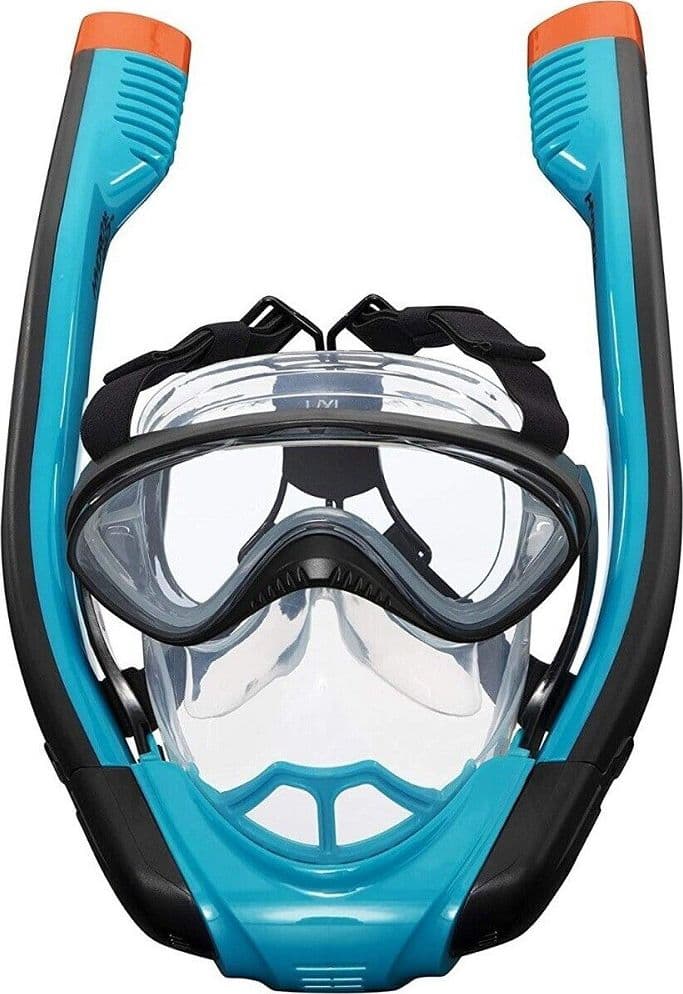 MASCHERA S/M CON 2 BOCCAGLI DA SNORKELING SUB PER MARE PISCINA HYDRO-PRO 24060 - 7