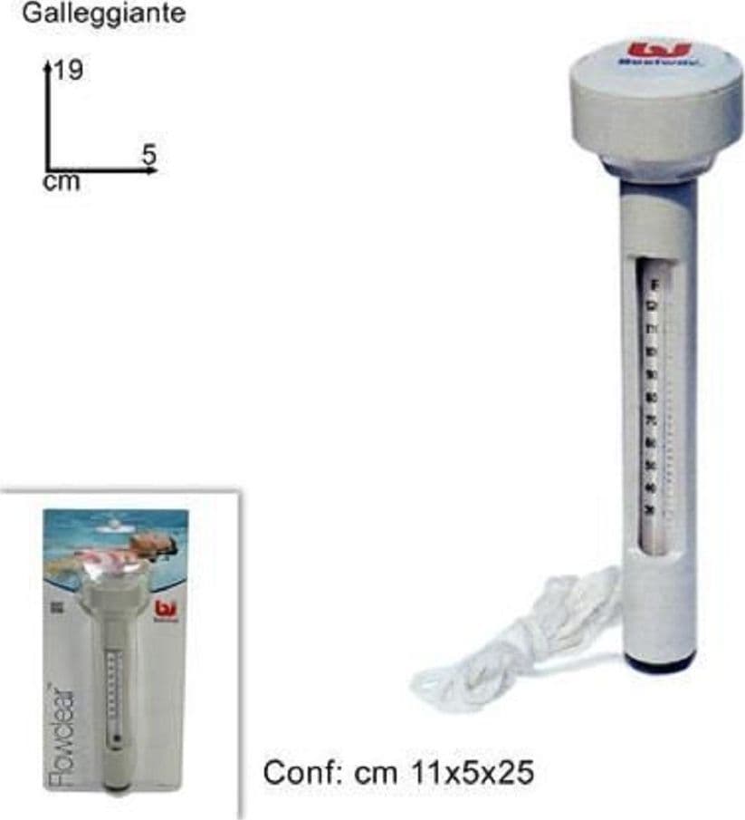 TERMOMETRO GALLEGGIANTE PER PISCINA IN ABS TEMPERATURA ACQUA CON CORDICELLA 58072 - 2