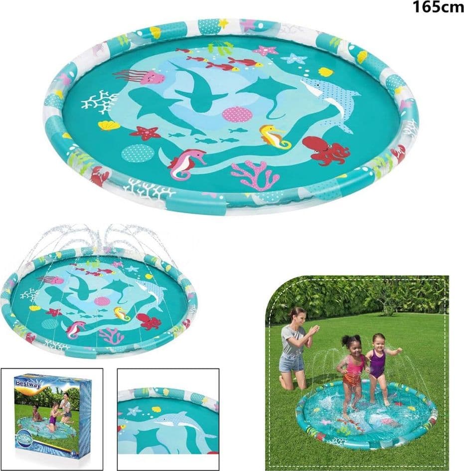 TAPPETINO SPLASH CON GETTI D'ACQUA EFFETTO FONTANA FONDALE MARINO 165 CM 52487 - 15