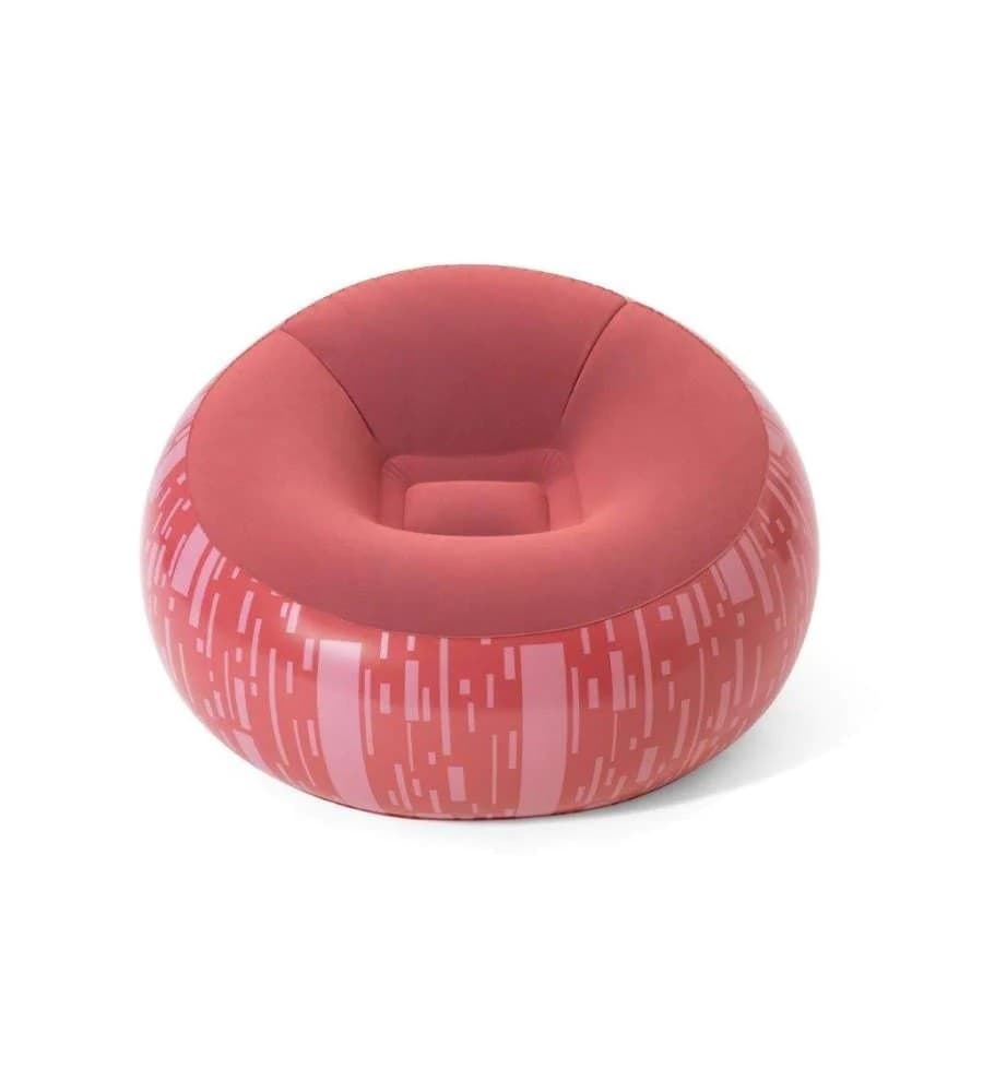POLTRONA POUFF GONFIABILE SEDUTA SAGOMATA 112X112X66CM 3 COLORI ASSORTITI 75052 - 5