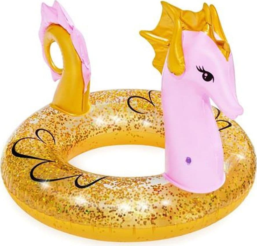 BESTWAY SALVAGENTE FASHION CAVALLUCCIO MARINO GLITTERATO CIAMBELLA GONFIABILE - 2