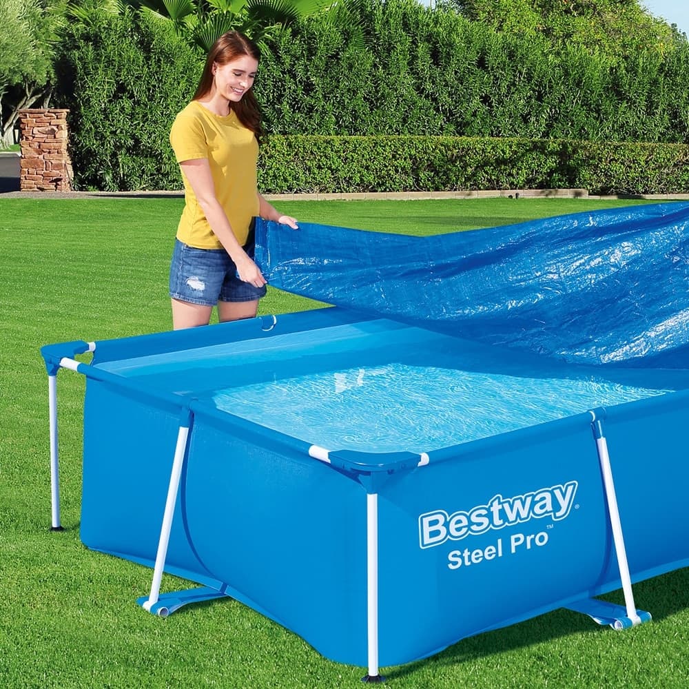 TELO DI COPERTURA RETTANGOLARE PER PISCINA 221X150 CM STEEL PRO PROTEZIONE 58103 - 3