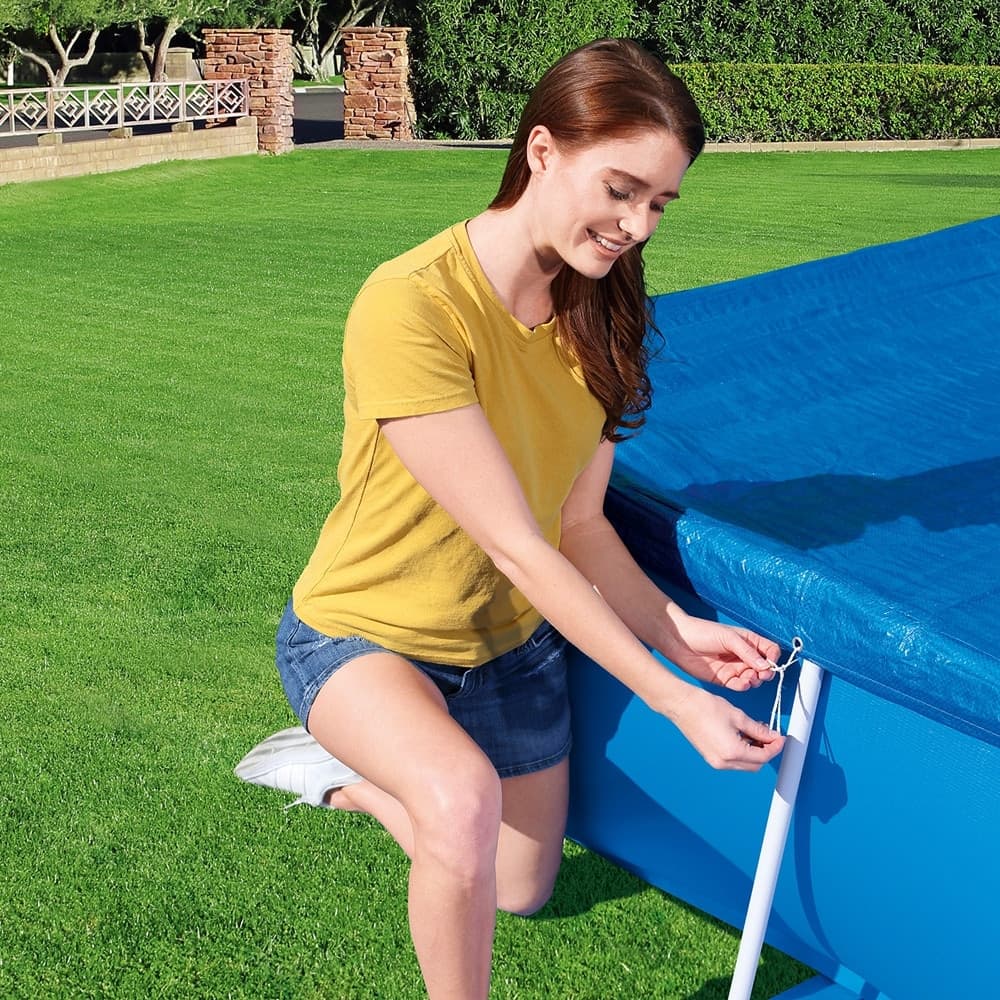 TELO DI COPERTURA RETTANGOLARE PER PISCINA 221X150 CM STEEL PRO PROTEZIONE 58103 - 4