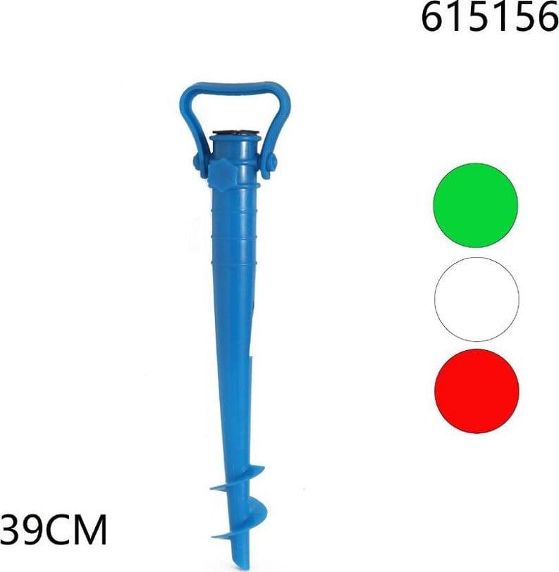 PICCHETTO 39CM A VITE TRIVELLA OMBRELLONE SPIAGGIA MARE SABBIA CAMPEGGIO 615156 - 2