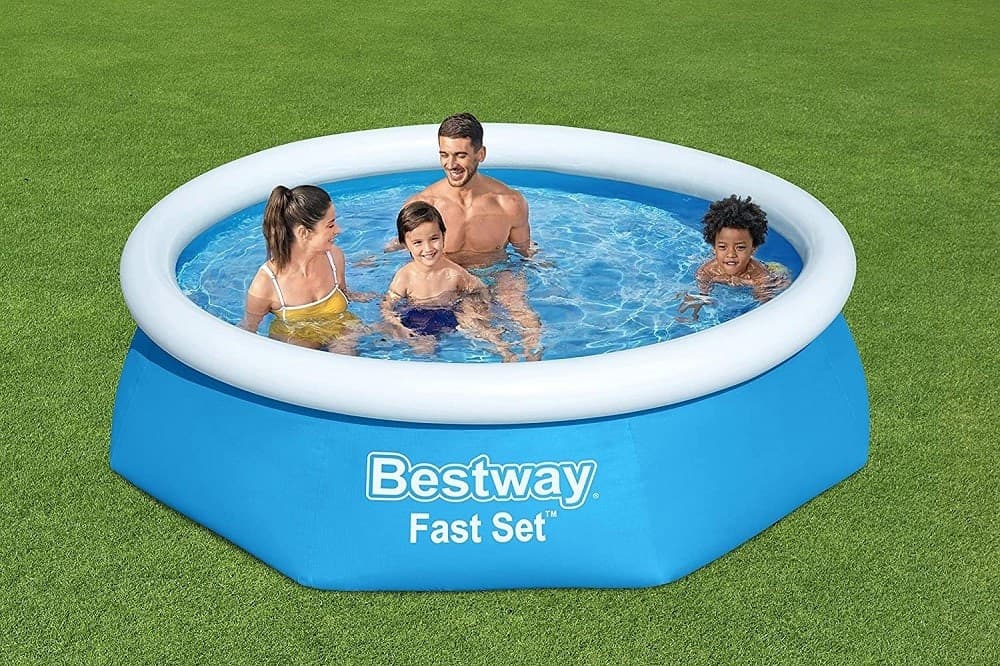 PISCINA GONFIABILE FAST SET Ø244X61CM ROTONDA PER FAMIGLIE GIARDINO ESTATE 57448 - 5