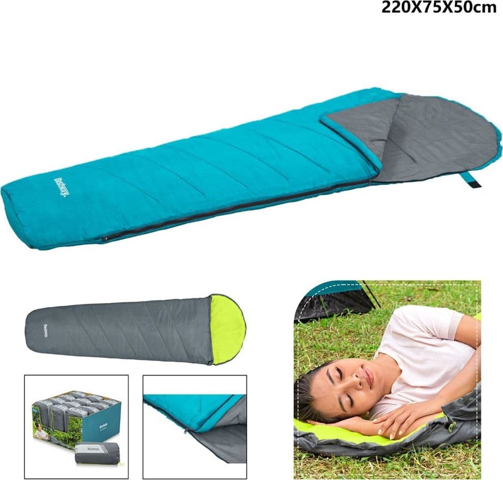 SACCO A PELO HIBERIDE 10 220X75X50CM CAMPEGGIO NOTTE DORMIRE SPIAGGIA BORSA 68102 - 17