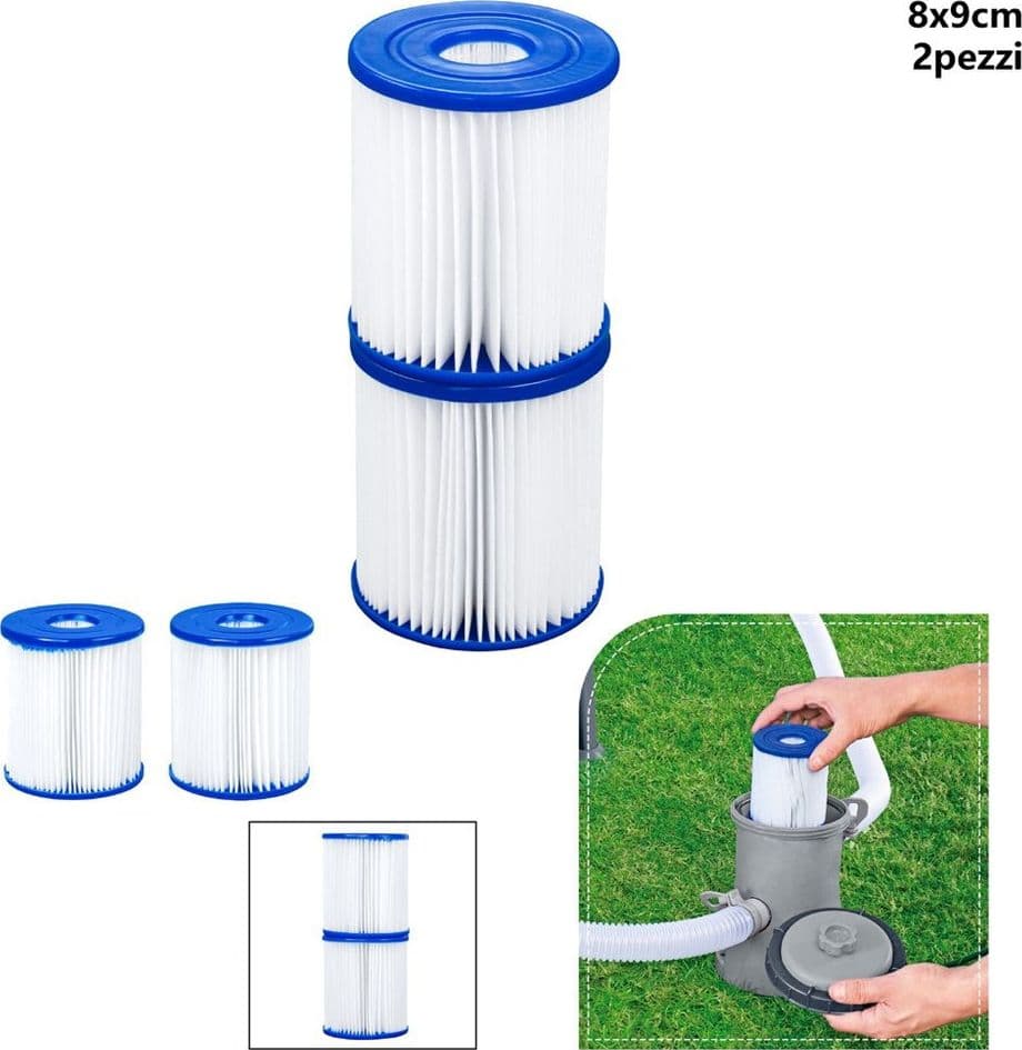 SET 2 PEZZI FILTRO A CARTUCCIA I PER POMPE DA 1.249 LT/H RICAMBIO PISCINA 58093 - 14