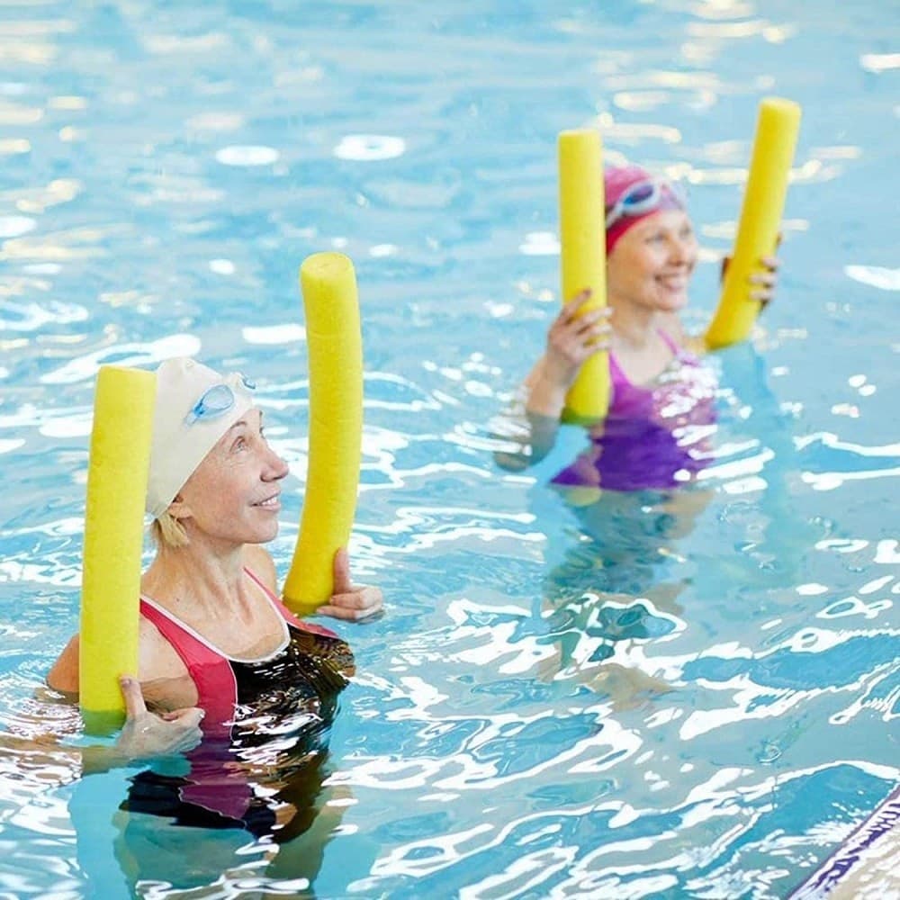 TUBO GALLEGGIANTE PER PISCINA Ø6X150CM GIALLO PER ESERCIZI GIOCHI ACQUA 062899A - 5